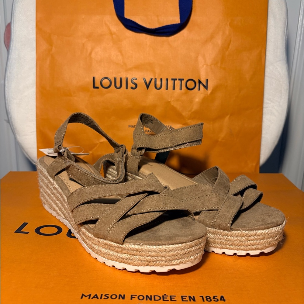 Time and Tru Brown Wedge Sandals